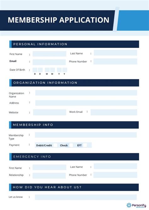 APPLICATION FOR MEMBERSHIP .